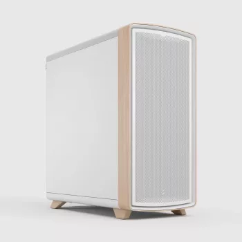 Fractal Design Summit Chalk White Solid ATX Midi Tower -kotelo, valkoinen/puu