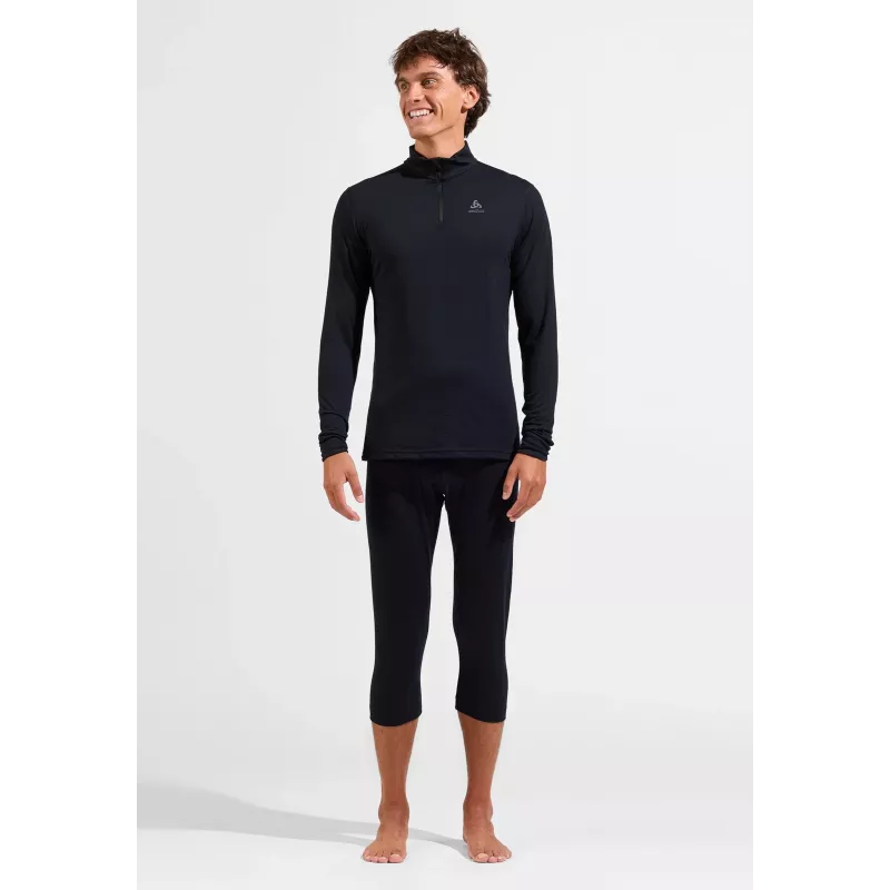 ODLO Merino 200 BL Top Turtle Neck LS Half Zip miesten termoalusasu - musta - XXL