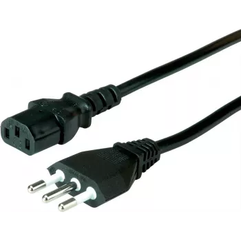 VALUE virtakaapeli Italia tyyppi L - IEC C13 1m musta