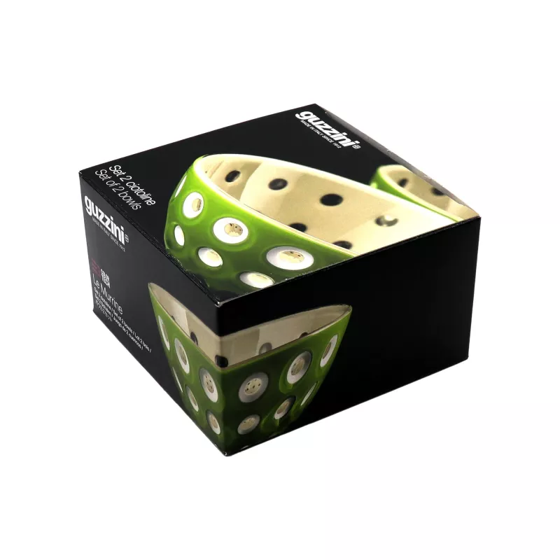 Guzzini Le Murrine 2 kpl:n kulhosarja 12 cm matcha-vihreä/valkoinen/mauve