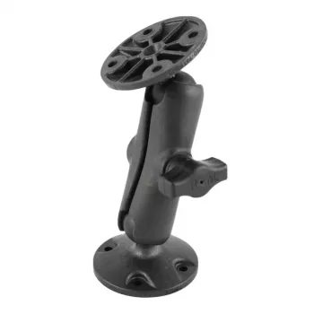 RAM Mounts B-Size kaksoispallo-varsi kahdella pyöreällä alustalla asennussarja