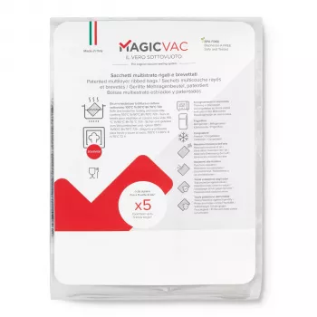 MagicVac 50 tyhjiöintipussia 40x50 cm – kohokuvioitu, BPA-vapaa, keitto- ja sous vide -käyttöön