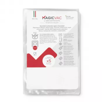 MagicVac 50 tyhjiöintipussia 40x60 cm (50 kpl) – yleiskäyttöiset kohokuvioidut elintarvikkeiden säilytyspussit ulkoisille tyhjiöintilaitteille