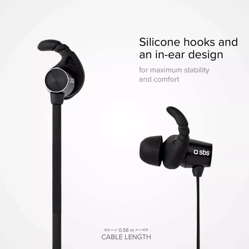 SBS TEEARBT501K langattomat Bluetooth in-ear-kuulokkeet mikrofonilla, musta