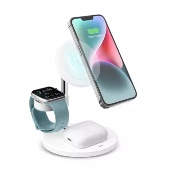 SBS TEWIRMAG3IN1 3-in-1 langaton latausteline MagSafe-yhteensopiva iPhonelle, Apple Watchille ja AirPodsille