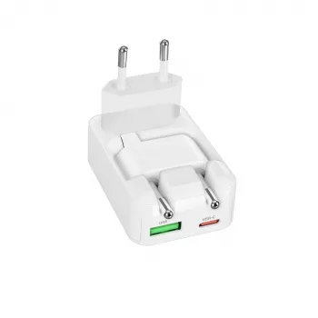 SBS TETRGANUSBTCFOLD20W 20 W GaN USB-C taitettava seinälaturi valkoinen