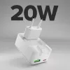 SBS TETRGANUSBTCFOLD20W 20 W GaN USB-C taitettava seinälaturi valkoinen
