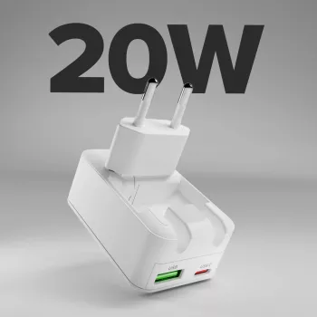 SBS TETRGANUSBTCFOLD20W 20 W GaN USB-C taitettava seinälaturi valkoinen