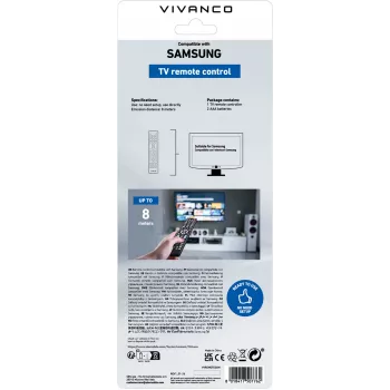 Vivanco VVREMOTESAM yleiskaukosäädin Samsung-televisioille, musta
