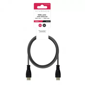 Vivanco VVVOXHDMI15MMK High Speed HDMI -kaapeli Ethernetillä 1,5 m musta