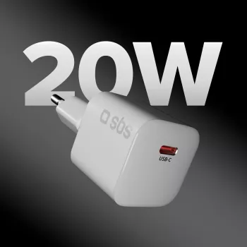 SBS 20W USB-C PD -seinälaturi - valkoinen
