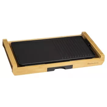 Melchioni Bamboo Grill sähköinen pöytägriili 1800 W ruskea 37x27 cm tarttumaton irrotettava levy