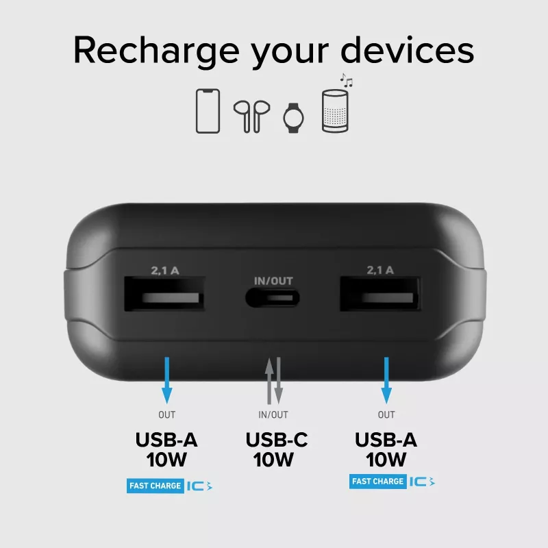 SBS aurinkopankki 20000 mAh Fast Charge musta