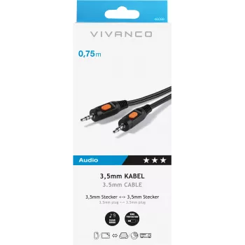 Vivanco äänikaapeli 3.5 mm – 3.5 mm 0.75 m (VVAJACK07MMK)