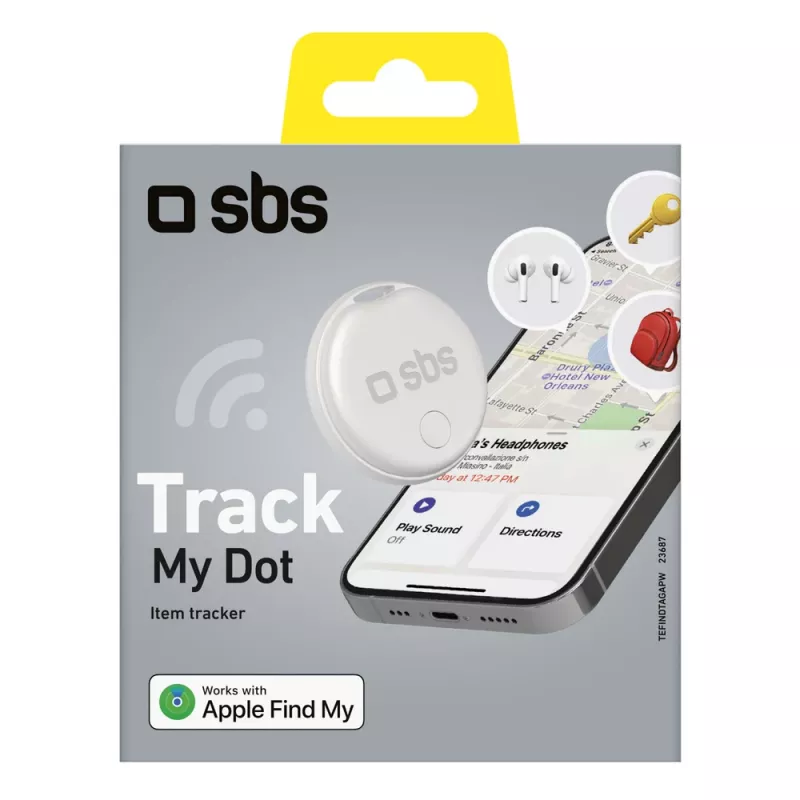 SBS Track My Circle Apple Find My -yhteensopiva paikannin - valkoinen