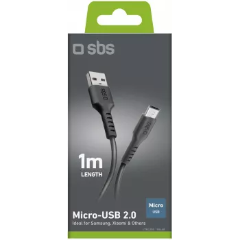 SBS USB–microUSB-kaapeli 1 m, musta (LTHL200)