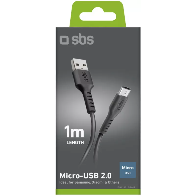 SBS USB–microUSB-kaapeli 1 m, musta (LTHL200)