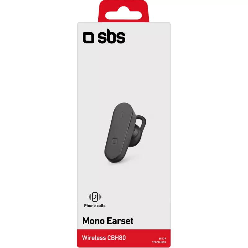 SBS BH80 mono-Bluetooth V4.2 -kuulokemikrofoni pannalla, musta (TE0CBH80K)