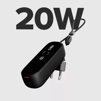 SBS TETRBB5000PD20 5000 mAh 20W Power Delivery varavirtalähde musta
