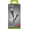 USB–USB-C-kaapeli SBS 1 m, musta (TECABLEMICROC10K)
