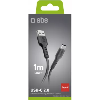 USB–USB-C-kaapeli SBS 1 m, Black (TECABLEMICROC10K)