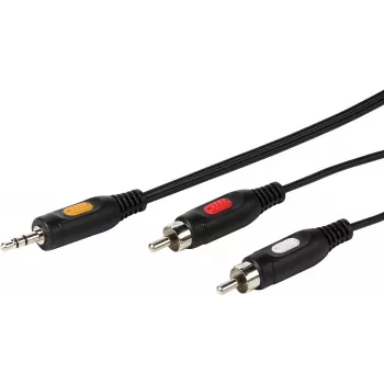 Audiokaapeli 3,5 mm – 2xRCA Vivanco 2,5 m (VVAJACK2RCA25MMK)