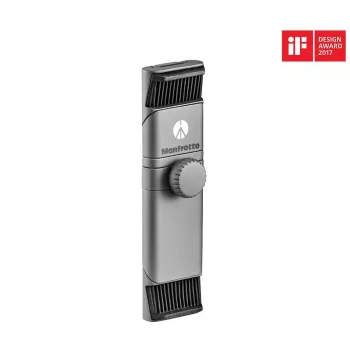 Manfrotto MTWISTGRIP yleinen älypuhelinpidike Twist-Lockilla, alumiini, musta/harmaa