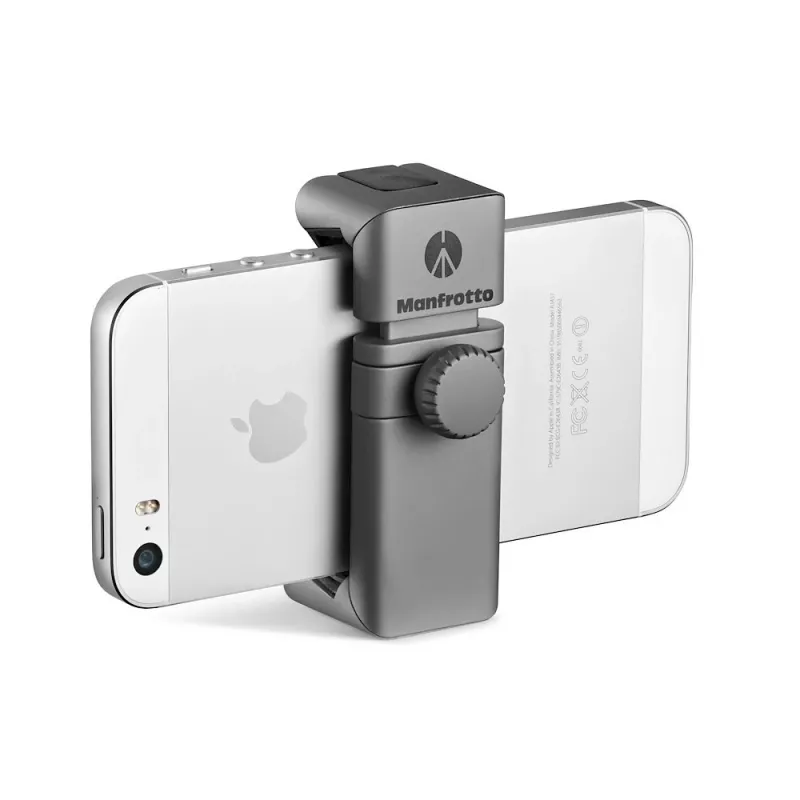 Manfrotto MTWISTGRIP yleinen älypuhelinpidike Twist-Lockilla, alumiini, musta/harmaa