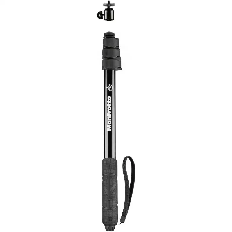 Manfrotto MPOLEVR alumiininen jatkovarsi 360°- ja action-kameroille, 4 osaa, 66-200 cm, musta