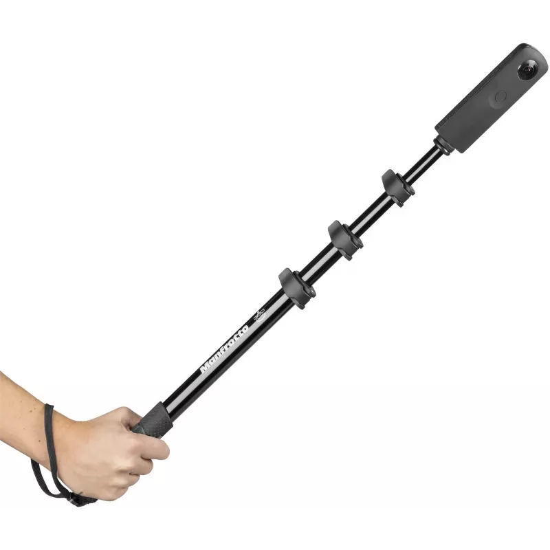 Manfrotto MPOLEVR alumiininen jatkovarsi 360°- ja action-kameroille, 4 osaa, 66-200 cm, musta