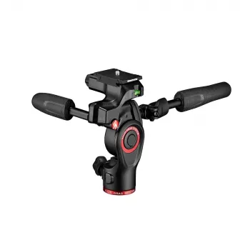 Manfrotto MH01HY-3W 3-tie-hybridijalustapää, teknopolymeeri, 6 kg hyötykuorma, Arca-Swiss-pikakiinnitys, musta