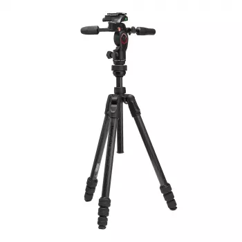 Manfrotto MKBFRTC4GTFB-3W Befree GT hiilikuitumatkakolmijalka 3-tie-nestepäällä, twist-lukot, 10 kg kantavuus, 164 cm enimmäiskorkeus, musta