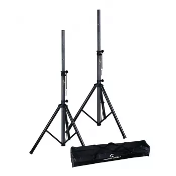 Soundsation SPST-SET70 BK kaiutintelinesetti – telinpari kantolaukulla, korkeus 1000–1800 mm, kantavuus 50 kg, 35 mm tanko, musta