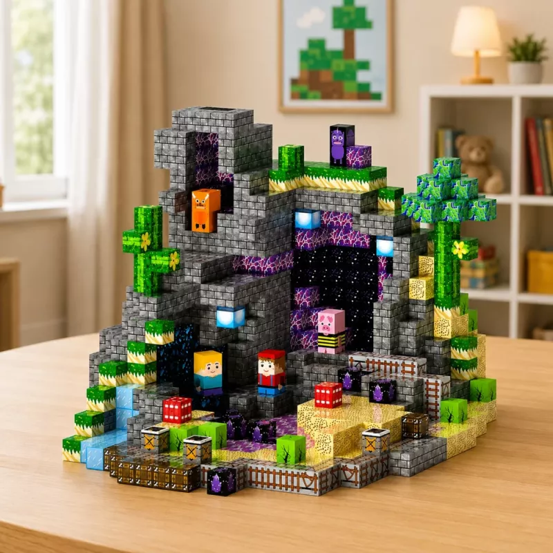 LEAN TOYS Magnetic Blocks Pixels Cubes Square World 100 kpl