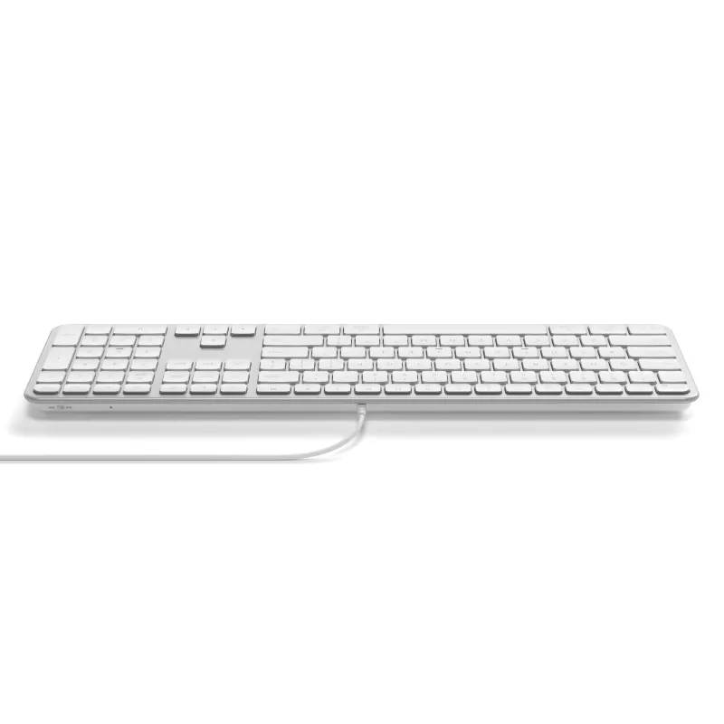 Satechi Slim LX3 langallinen taustavalaistu näppäimistö ja numeronäppäimistö, USB-C/USB-A, Mac/Windows-tilakytkin, hopea