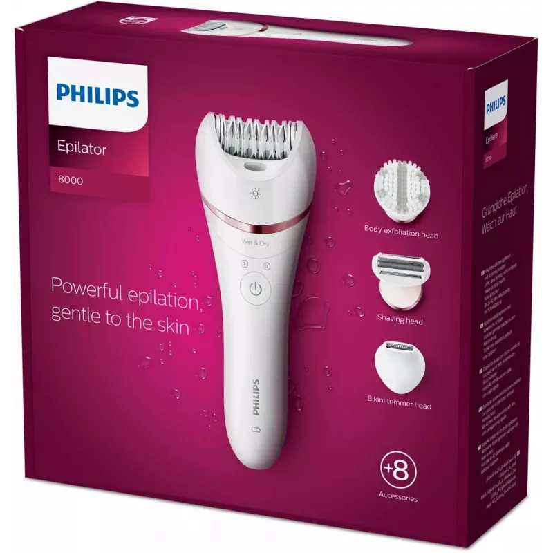 Philips 8000 Series epilaattori BRE735/00 märkä- ja kuivaepilaattori
