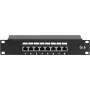 DSIT DS-10Patch5-8FTP 10 tuuman 8-porttinen FTP CAT 5e patch-paneeli, 1U räkkikiinnitys, suojattu RJ45, LSA+ IDC, musta