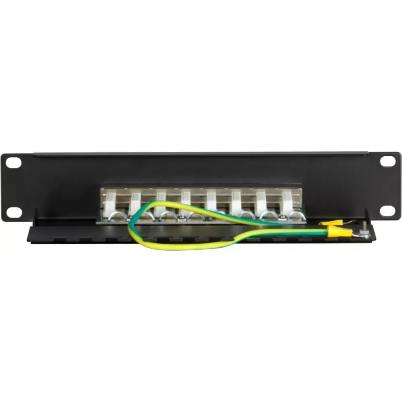 DSIT DS-10Patch5-8FTP 10 tuuman 8-porttinen FTP CAT 5e patch-paneeli, 1U räkkikiinnitys, suojattu RJ45, LSA+ IDC, musta