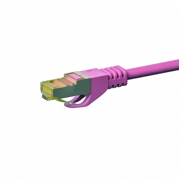 DSIT Cat.7 S/FTP (PiMF) RJ45 verkkopatch-kaapeli, pinkki, 0,50 m