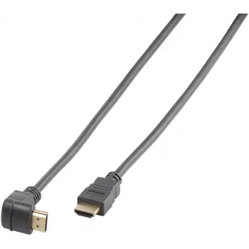 Vivanco High Speed -HDMI-kaapeli Ethernetillä, 90 asteen kulma, 1,5 m, musta (VVVHDMI30M1M90K)
