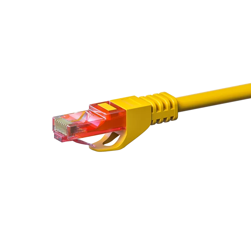 DSIT CAT6 U/UTP Ethernet-patchkaapeli, 0,25 m, keltainen, 100 % kuparia, RJ45, 10 Gbit/s, 250 MHz