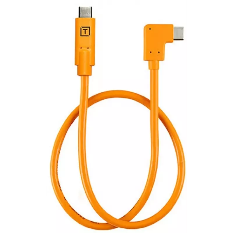 Kulmikaapeli USB-C – USB-C tethering-käyttöön Tether Tools TetherPro 50 cm, oranssi (CUCRTC1-ORG)