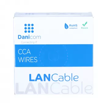 DSIT CAT6 U/UTP 50 m kaapeli kelalla, harmaa CCA, 250 MHz, Gigabit Ethernet, sisäkäyttöön, PVC-vaippa, AWG24, 4 paria