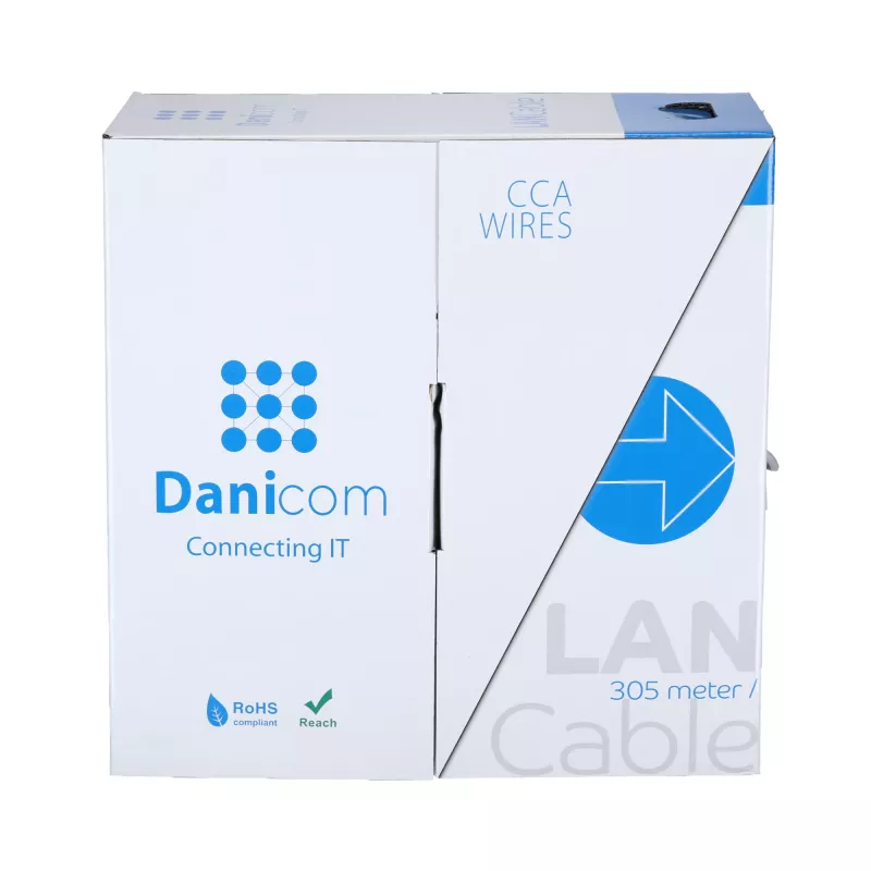 DSIT CAT6 U/UTP verkkokaapeli 24/7 joustava 305 m harmaa CCA