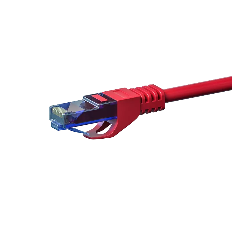 DSIT CAT6a -verkkokaapeli 100 % kupari - U/UTP - 0,50 metriä - punainen (DC-U6A5-005)