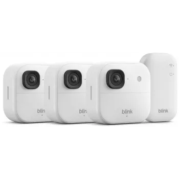 Amazon Blink Outdoor 2K+ valvontakamera, 3 kameran järjestelmä, valkoinen (B0F95QGG7M)
