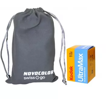Swiss+Go Novocolor 35mm analoginen kamerapaketti salamalla, pinkki (SWI401611)
