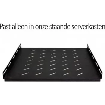 DSIT raskaan sarjan kiinteä hylly 800 mm syville palvelinkaapeille, 1U, 100 kg kantavuus, tuuletettu teräs, musta (DS-SFH80)