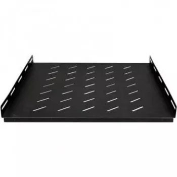 DSIT Heavy-Duty kiinteä räkkihylly 600 mm syville palvelinkaapeille, 1U, 100 kg kuormitus, musta