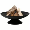 Fire Bowl L valurautainen tulisija ulkokäyttöön, 60 cm pyöreä, puulle & puuhiilelle, musta